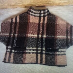 Plaid Kids Sweater - Brown and Black